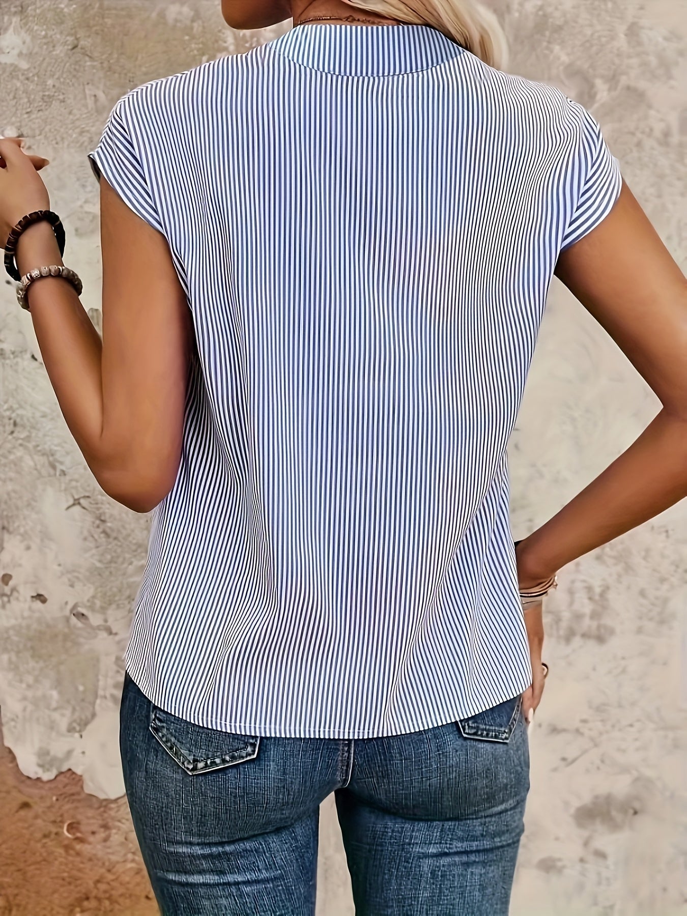 Damen Elegante Gestreifte Bluse im Casual Stil – Perfekt für Büro & Freizeit