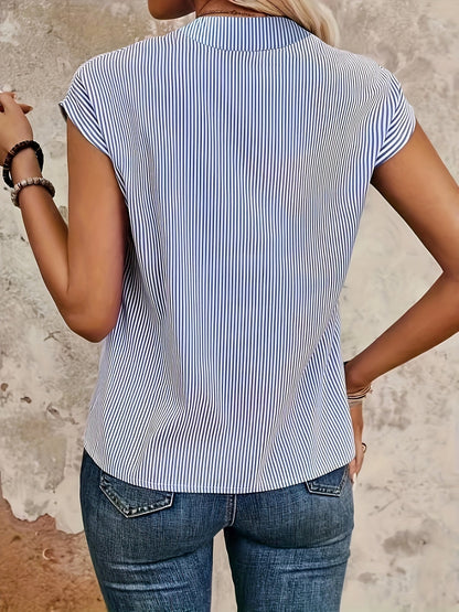 Damen Elegante Gestreifte Bluse im Casual Stil – Perfekt für Büro & Freizeit