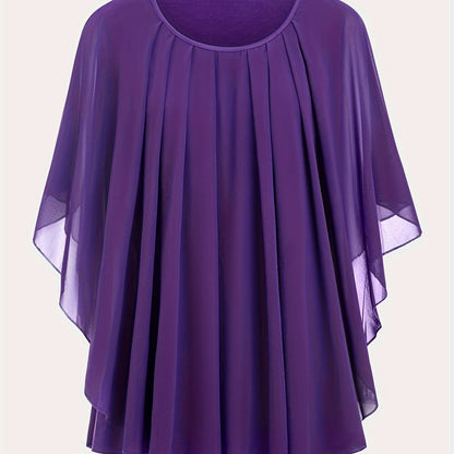 Damen Elegante Oversize Chiffon Bluse für Ausgehen und Büro