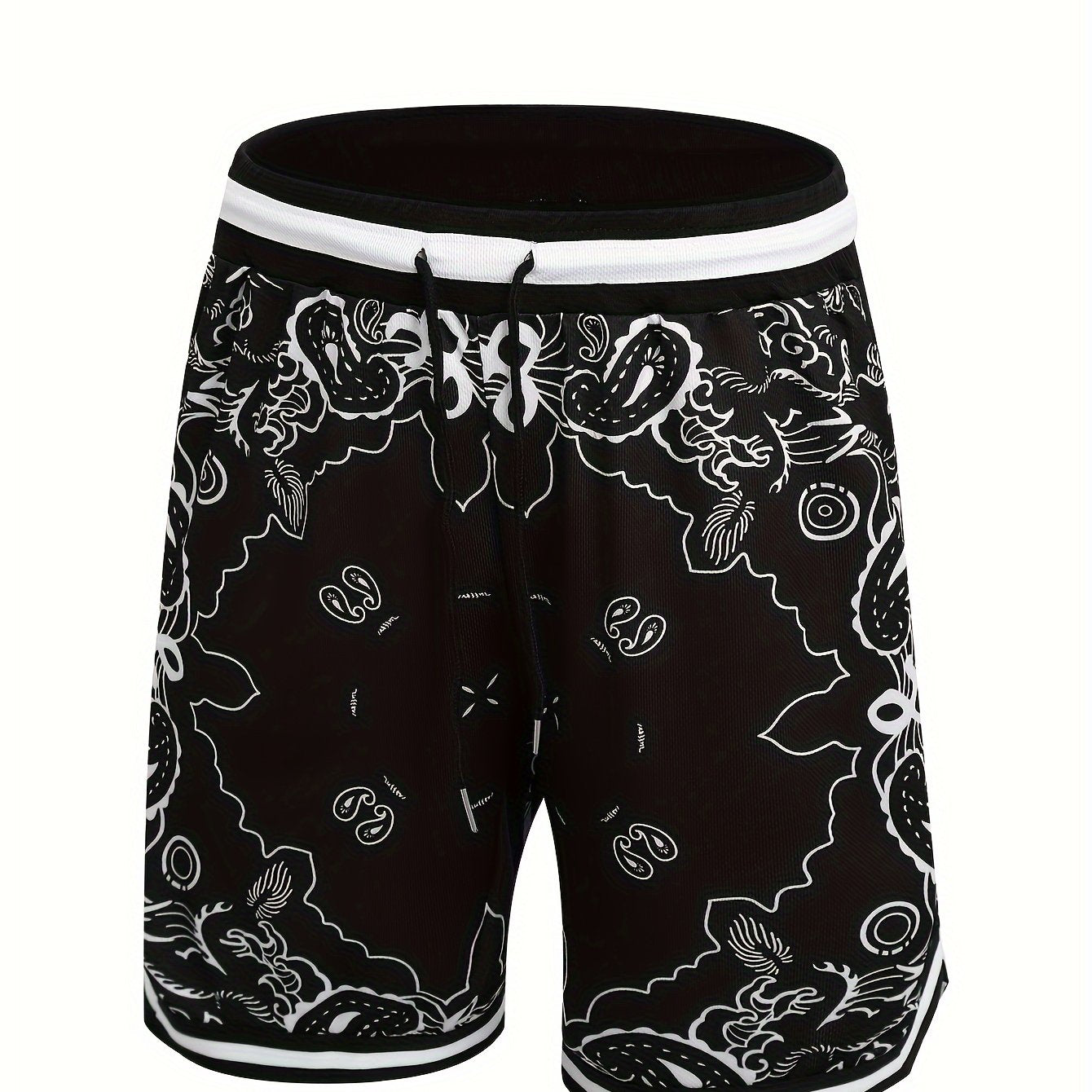 Herren Bandana-Print Basketball Shorts Sport Streetwear Freizeit