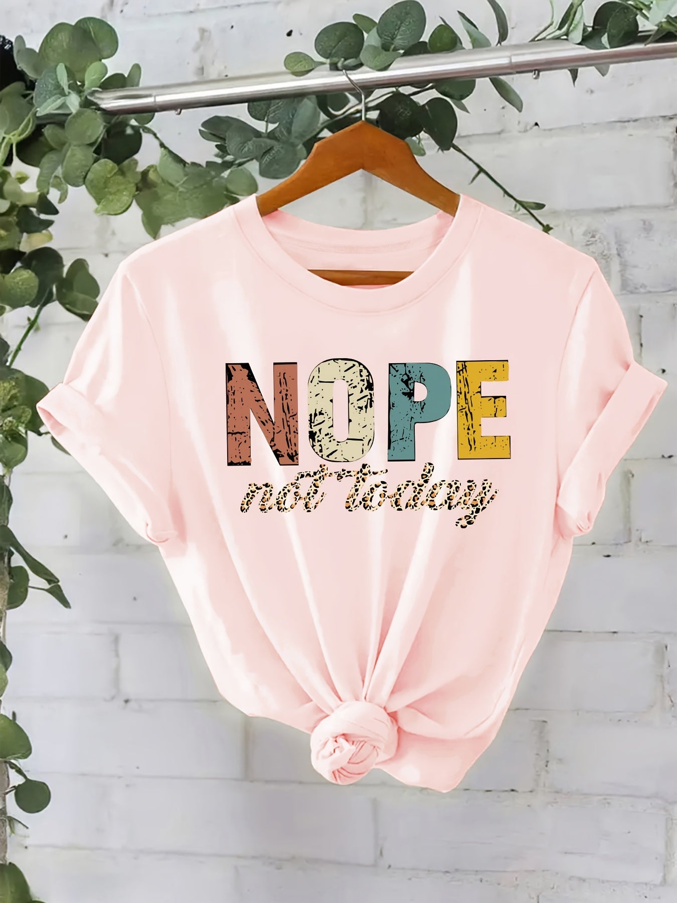 Damen Statement T-Shirt "NOPE Not Today" – Lockeres Freizeitshirt mit Spruch