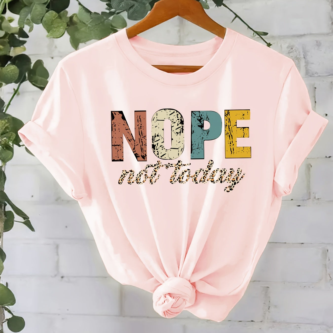Damen Statement T-Shirt "NOPE Not Today" – Lockeres Freizeitshirt mit Spruch