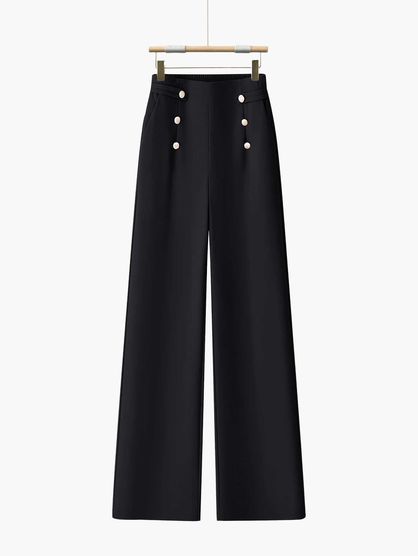 Damen Weite Hose mit Knopfdetails – Eleganter Freizeit-Look für Büro & Alltag