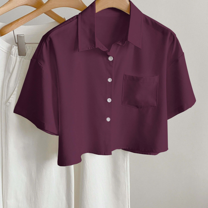 Damen Kurzarm Bluse im modernen Cropped-Look – Lässig & vielseitig kombinierbar