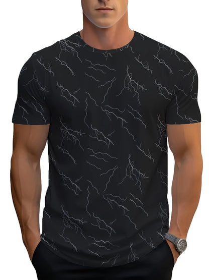 Herren T-Shirt mit abstraktem Print – Modernes Freizeitshirt für stilbewusste Looks