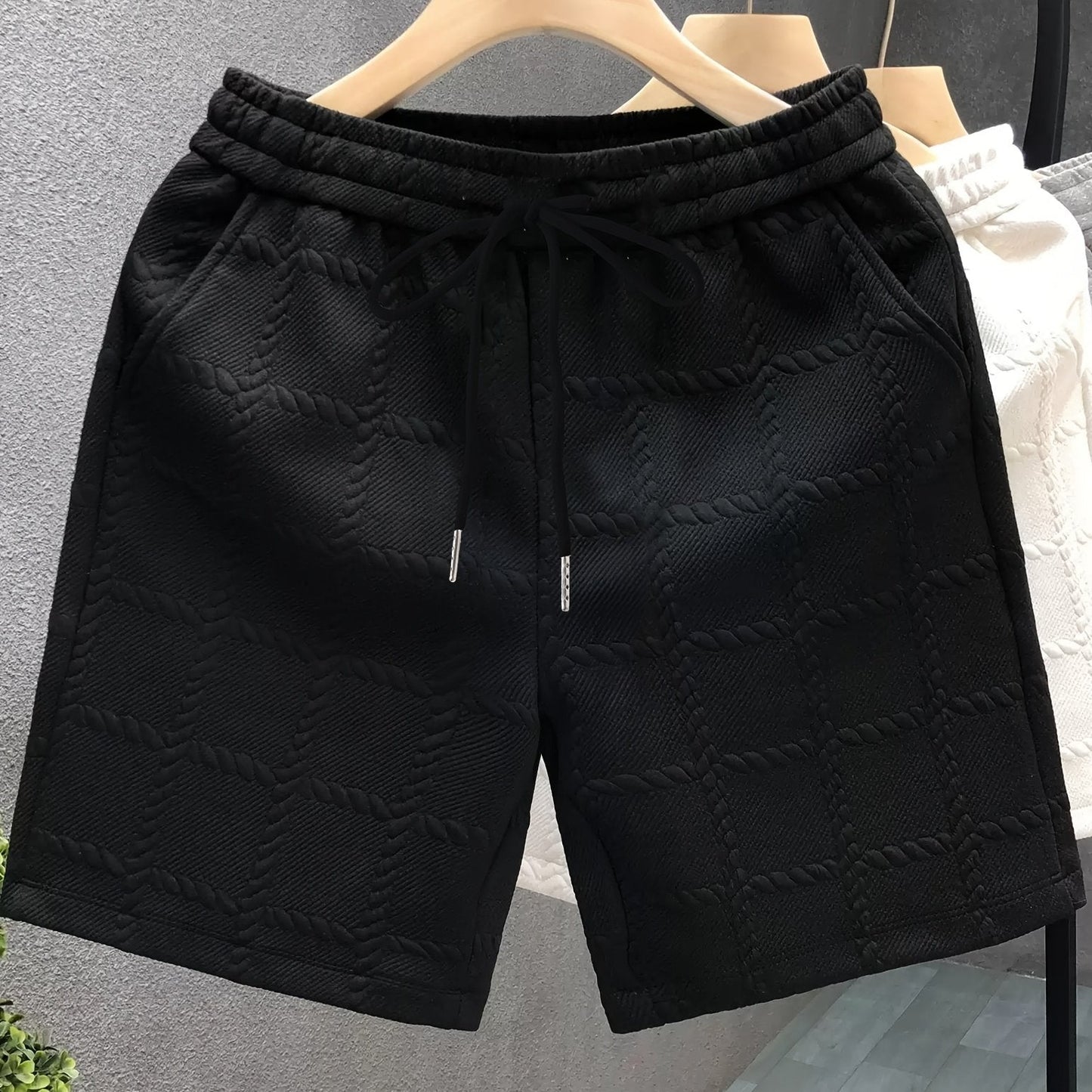 Herren Designer-Shorts mit 3D-Prägung – Modische Freizeit- und Loungewear