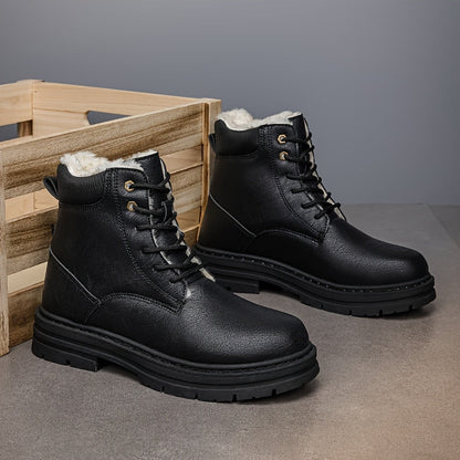 Herren Winterstiefel gefüttert Schnürstiefel Stiefelette mit Profilsohle