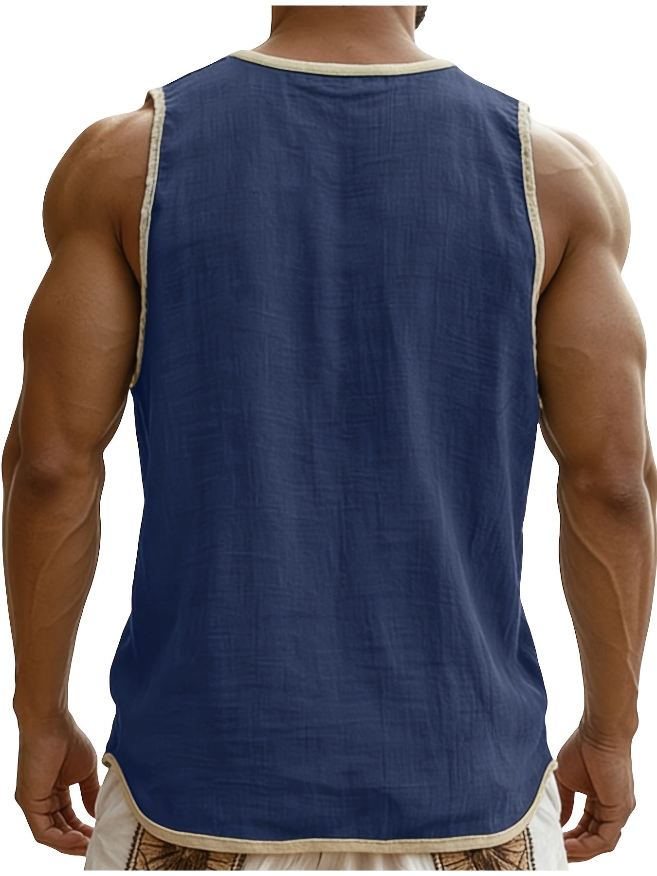 Herren ärmelloses Henley-Shirt Freizeit Top für vielseitige Outfits