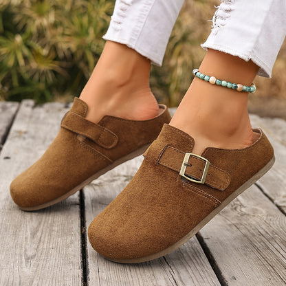 Damen Clogs Slip-On mit Schnalle – Bequeme Freizeit Pantoletten für Alltag und Garten
