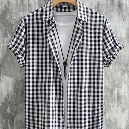 Herren Kurzarm-Hemd Kariert – Modisches Freizeit- und Business-Outfit