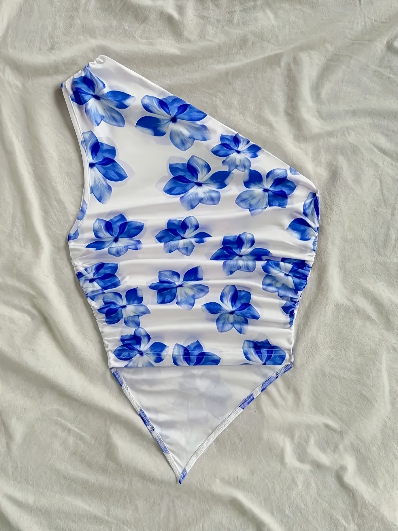 Damen Ein-Schulter-Body mit Blumenmuster – Eleganter Sommer-Body für Freizeit und Urlaub