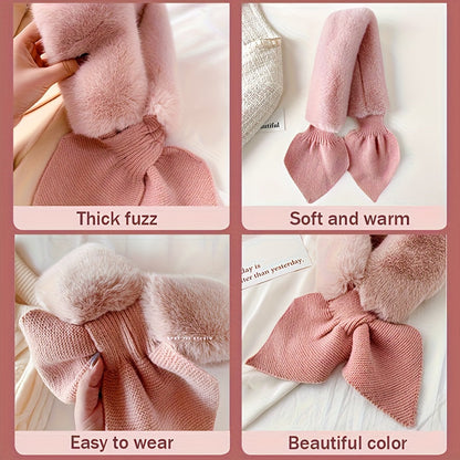 Winter Set Pelzimitat 3-teilig: Hut, Schal & Handschuhe mit Kunstfellbesatz, Warme Winteraccessoires