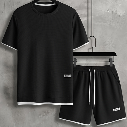 Herren Freizeit-Set Kurzarm T-Shirt & Shorts Lounge Outfit – Bequemes Sommer Homewear