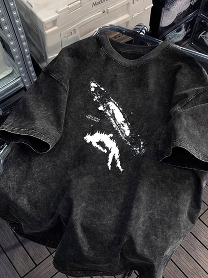 Herren Oversize Streetwear T-Shirt mit Print – Lässiger Stil für Alltag und Freizeit