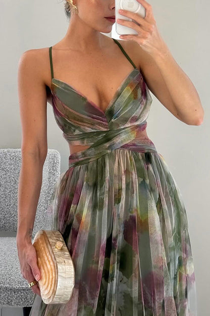 Damen Maxikleid Elegant Blumenmuster Sommer Festlich Abendmode
