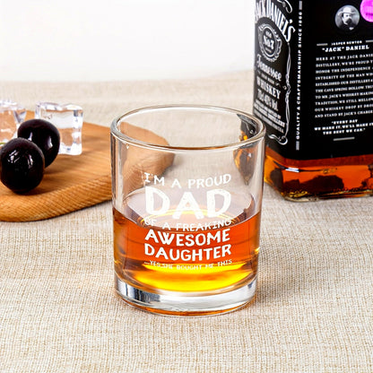 Vatertag Whiskyglas für Männer – Geschenk für stolze Väter von tollen Töchtern – Lustiges Bar- und Trinkglas