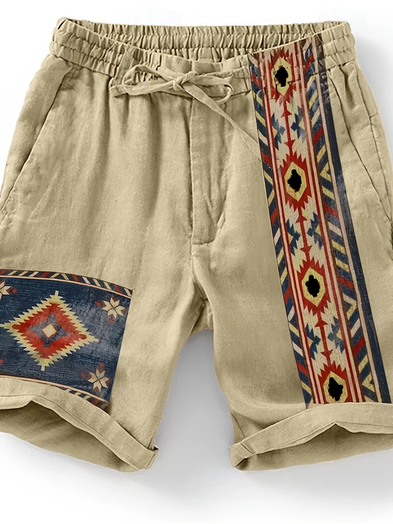 Herren Ethno-Shorts mit geometrischem Muster – Freizeit & Urlaub, moderner Look
