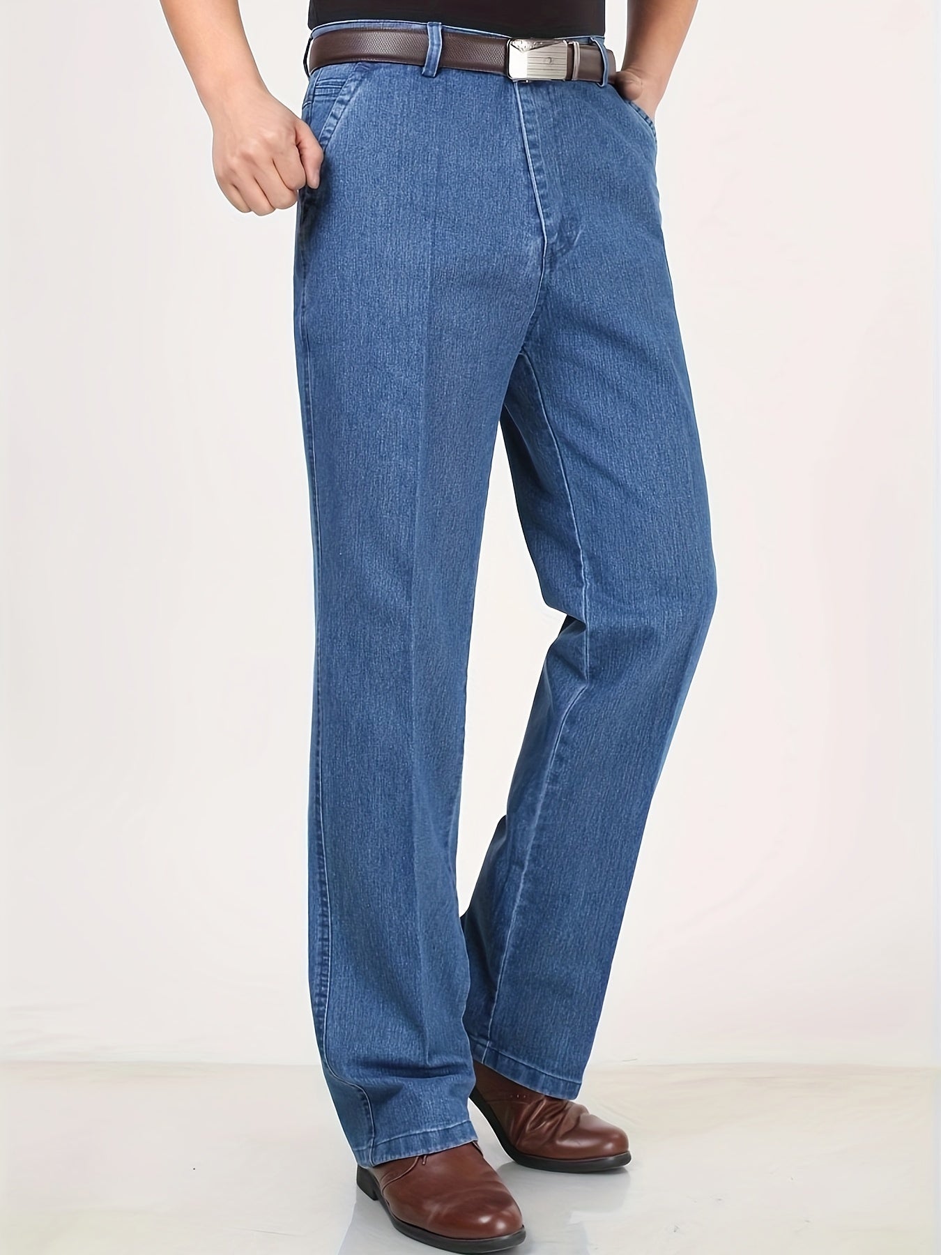 Herren Business Casual Gerade Jeanshose – Komfortabler Schnitt für Alltag & Büro