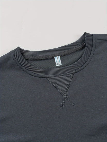 Herren Colorblock Sweatshirt mit Rundhalsausschnitt und Rippbündchen