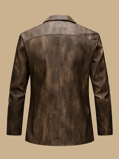 Herren Sakko Jacke mit Reißverschlussdetails und Knopfverschluss