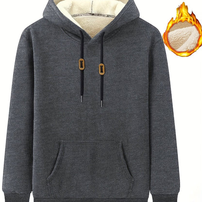 Hoodie mit Kapuze, gefüttert, Bauchtasche, Kordelzug