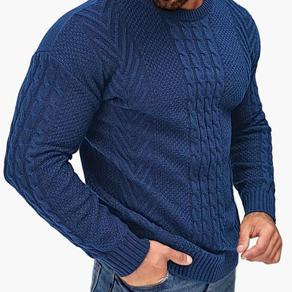 Herren Strickpullover mit Zopfmuster – Modischer Freizeitpulli für Herbst & Winter