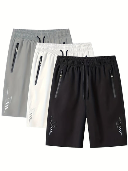 Herren Sportliche Laufshorts mit Reißverschlusstaschen – Bequeme Fitness- und Freizeithose