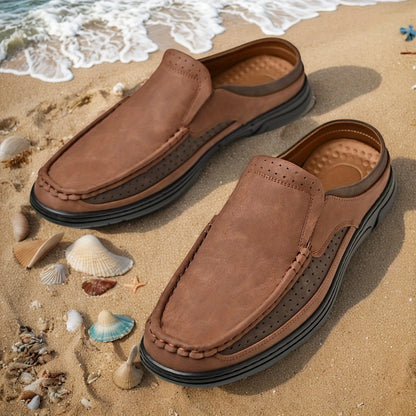 Herren Slip-On Loafer Freizeitstil – Offene Slipper für entspannten Komfort und smarten Look