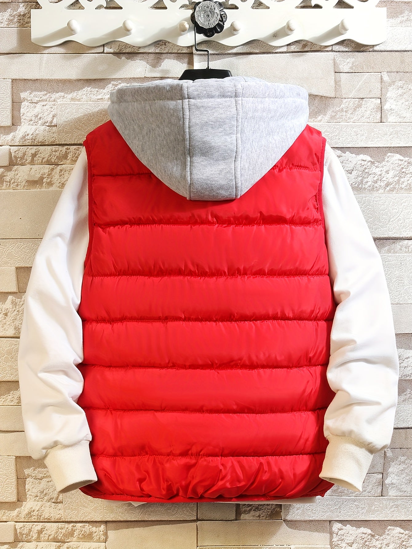 Steppweste mit Kapuze Herren/Unisex Gepolsterte Outdoor Weste Reißverschluss