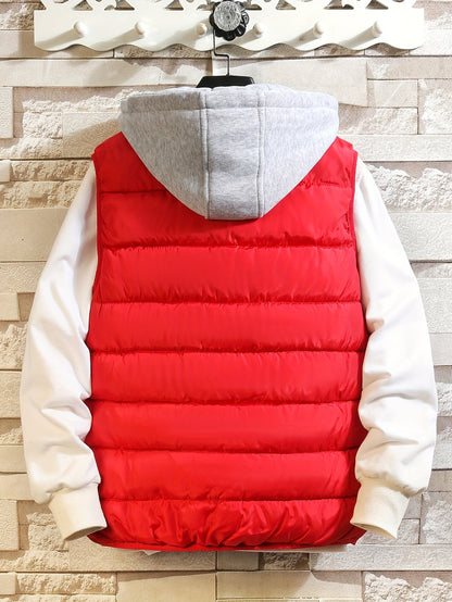 Steppweste mit Kapuze Herren/Unisex Gepolsterte Outdoor Weste Reißverschluss