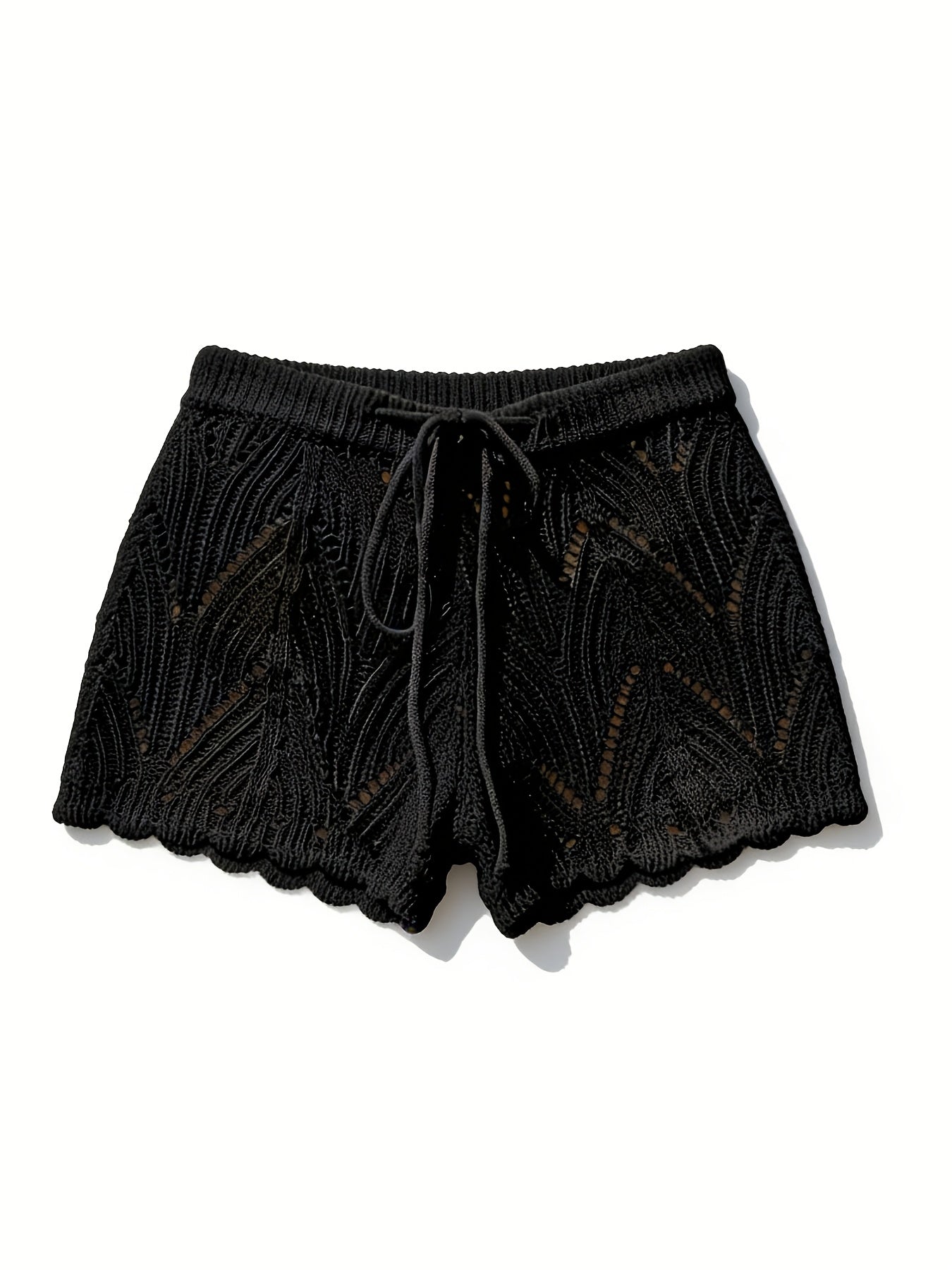 Damen Häkelshorts Strand Look – Luftige Bade- und Freizeitshorts mit Drawstring