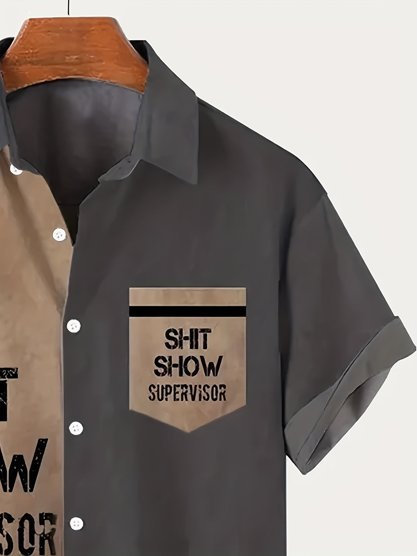 Herren Vintage Kurzarmhemd – Humorvolles „Shit Show Supervisor“ Statement, Freizeit & Party