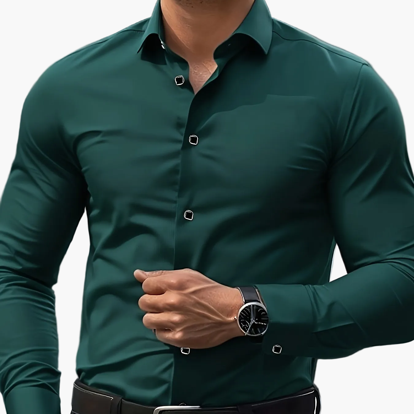 Herren Business Slim Fit Hemd – Elegantes Langarmhemd für Büro und Freizeit