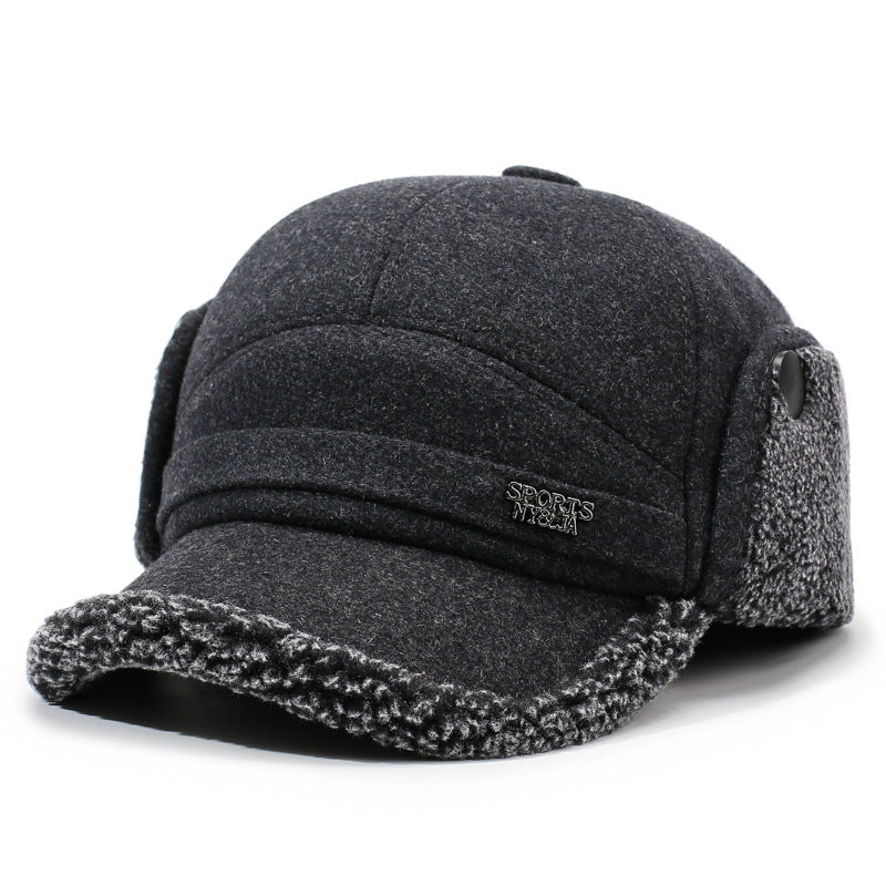 Wintermütze Herren mit Ohrenklappen Baseball Kappe Warm Weiches Futter