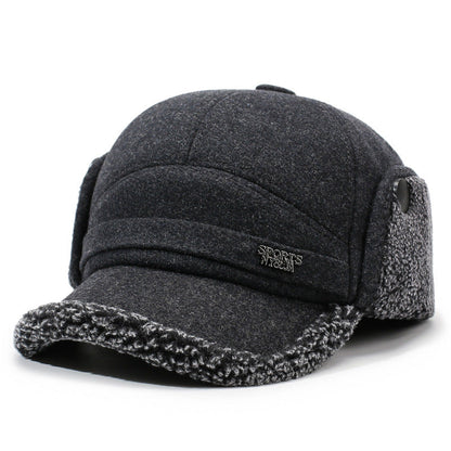 Wintermütze Herren mit Ohrenklappen Baseball Kappe Warm Weiches Futter