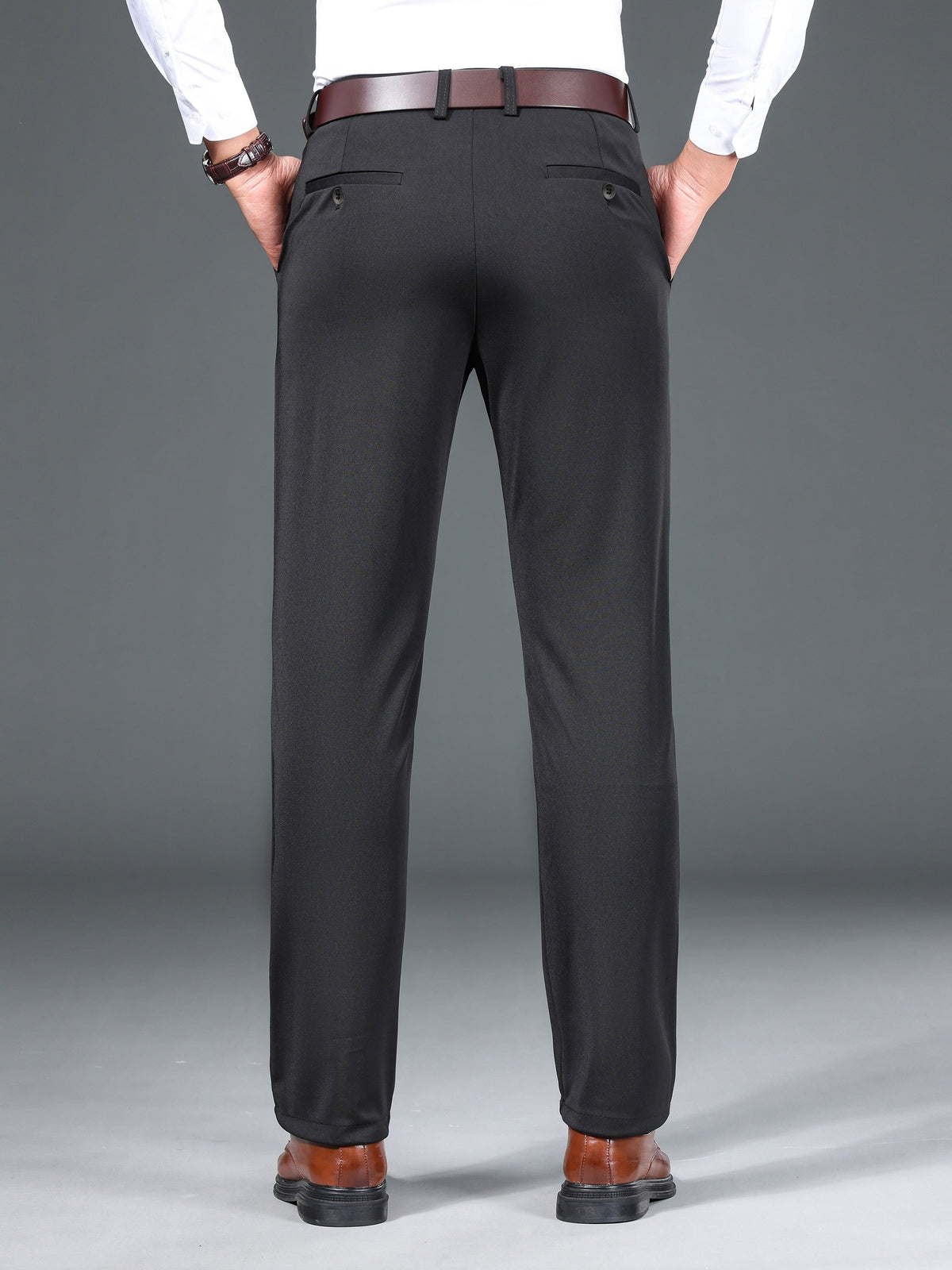 Herren Winterhose Business-Casual mit weichem Futter Grau