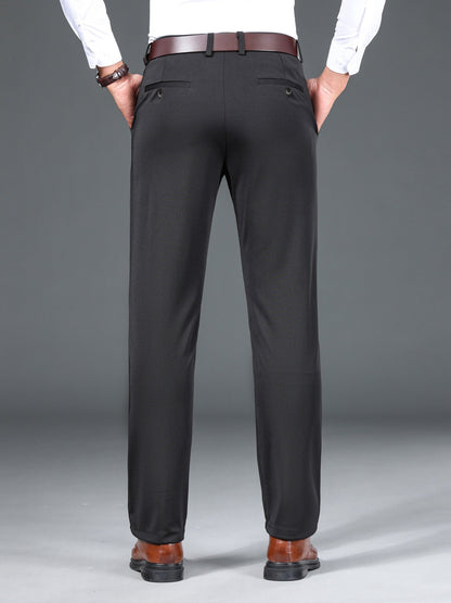 Herren Winterhose Business-Casual mit weichem Futter Grau