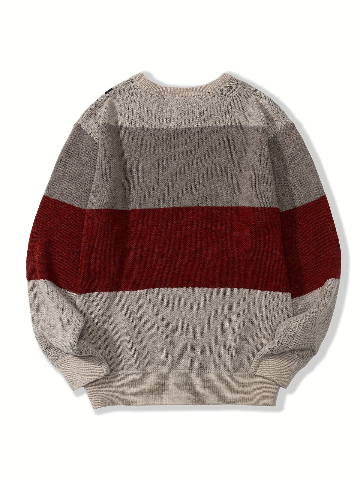 Unisex Rundhals Pullover mit Farbmuster und Karodesign