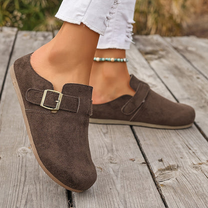 Damen Clogs Slip-On mit Schnalle – Bequeme Freizeit Pantoletten für Alltag und Garten