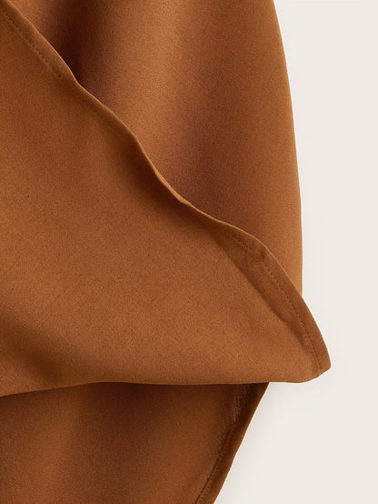 Damen Wickel-Top mit Drapierung und Halterneck – Modische Bluse für Freizeit und Büro
