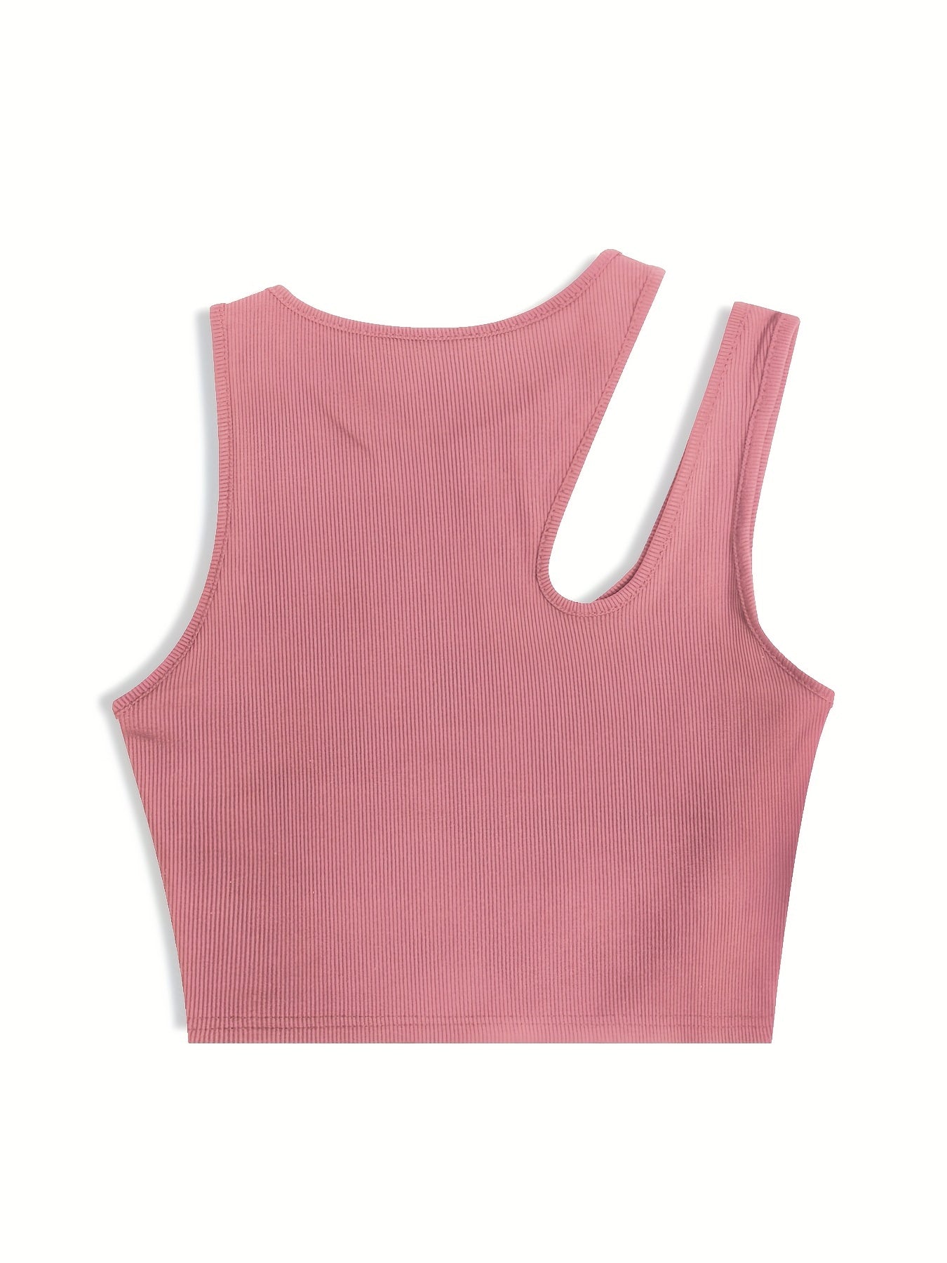 Damen Asymmetrisches Rib-Crop Top für Sommer, Modisches Streetwear Oberteil