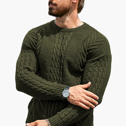 Herren Strickpullover mit Zopfmuster – Modischer Freizeitpulli für Herbst & Winter