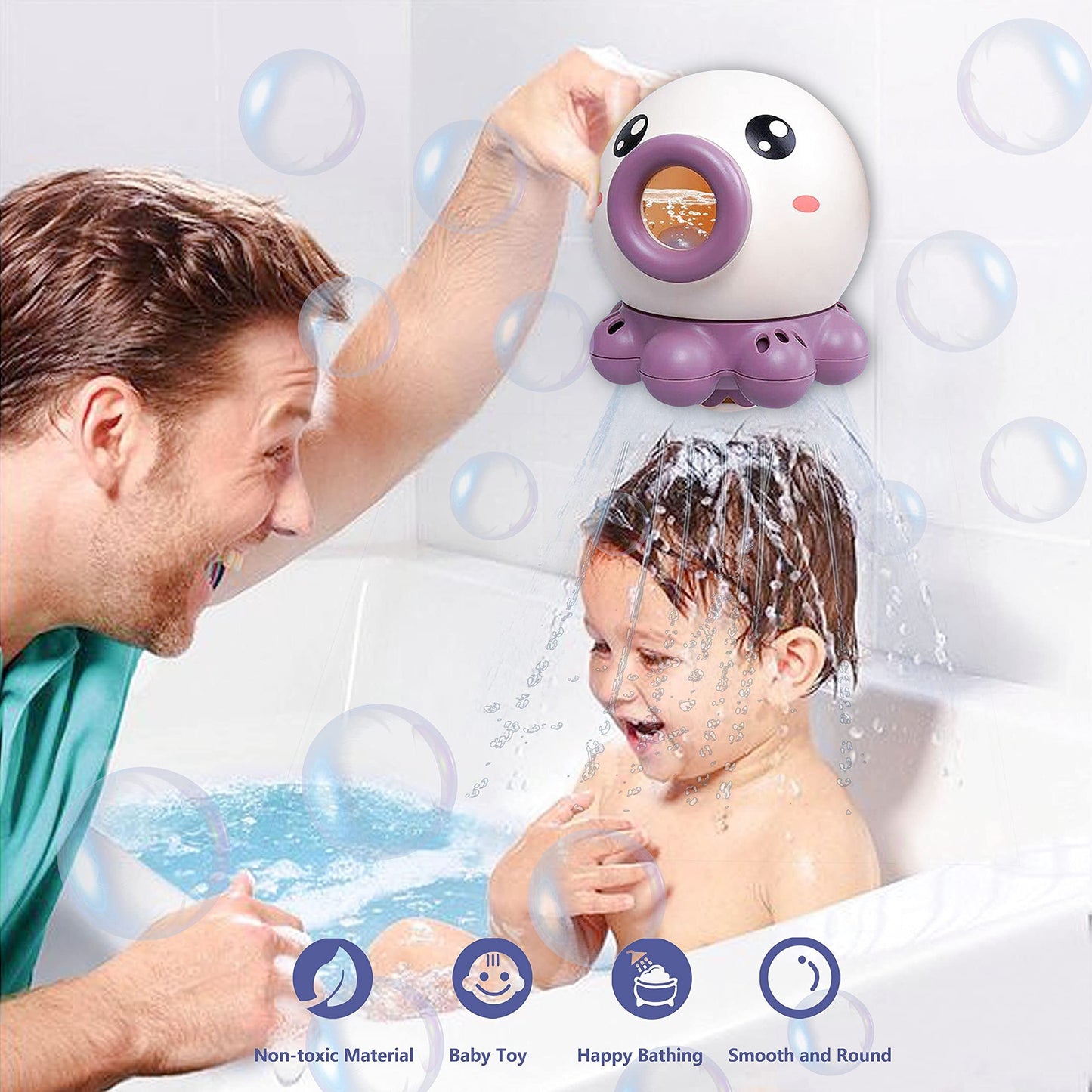 Baby Badewannenspielzeug Oktopus für Jungen und Mädchen – Interaktives Wasserspielzeug für Kleinkinder & Babys, Spaß beim Baden & Duschen