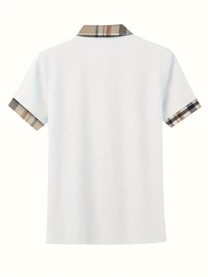 Damen Casual Poloshirt mit Reißverschlusskragen und Karodetails – Modisches Freizeitshirt für Alltag und Ausgehen