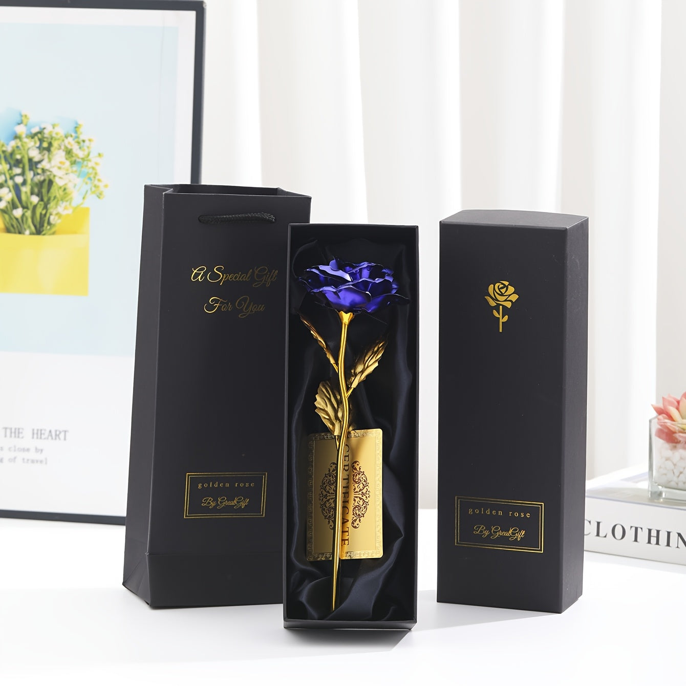 Muttertag Geschenk Deko-Rose im Luxus-Geschenkset für Damen – Ewige Kunstrose als stilvolles Präsent