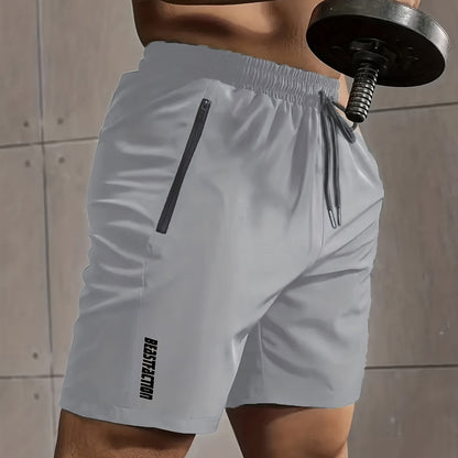 Herren Sportshorts mit Reißverschluss-Taschen – Trainingsshorts für Fitness & Workout