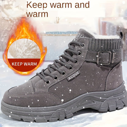 Unisex Winterstiefel mit Schnürung und Kunstfellfutter – Warm & Robust