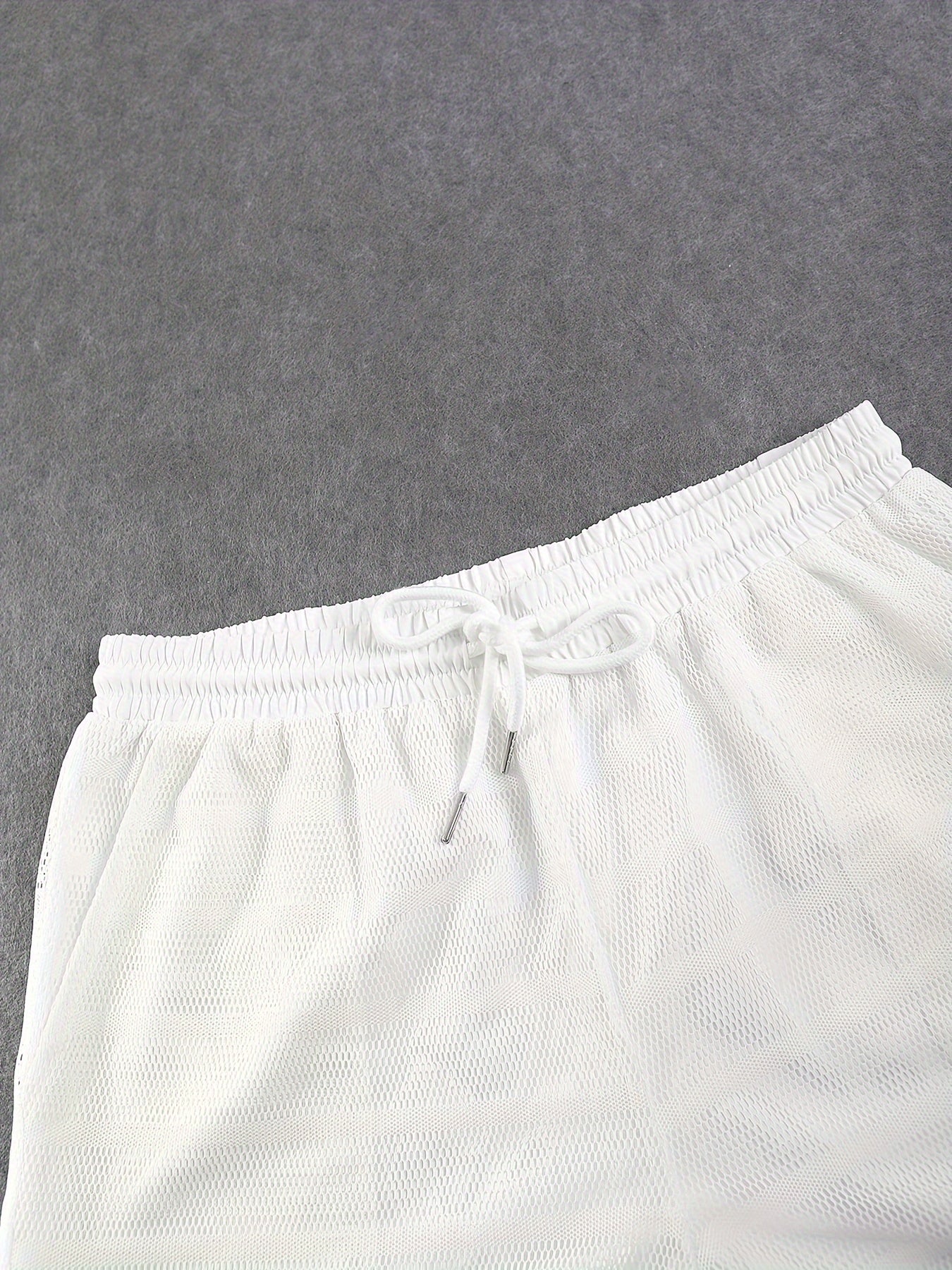 Herren Sport Set Ärmelloses Tanktop und Shorts Modernes Mesh Design Fitness & Freizeit