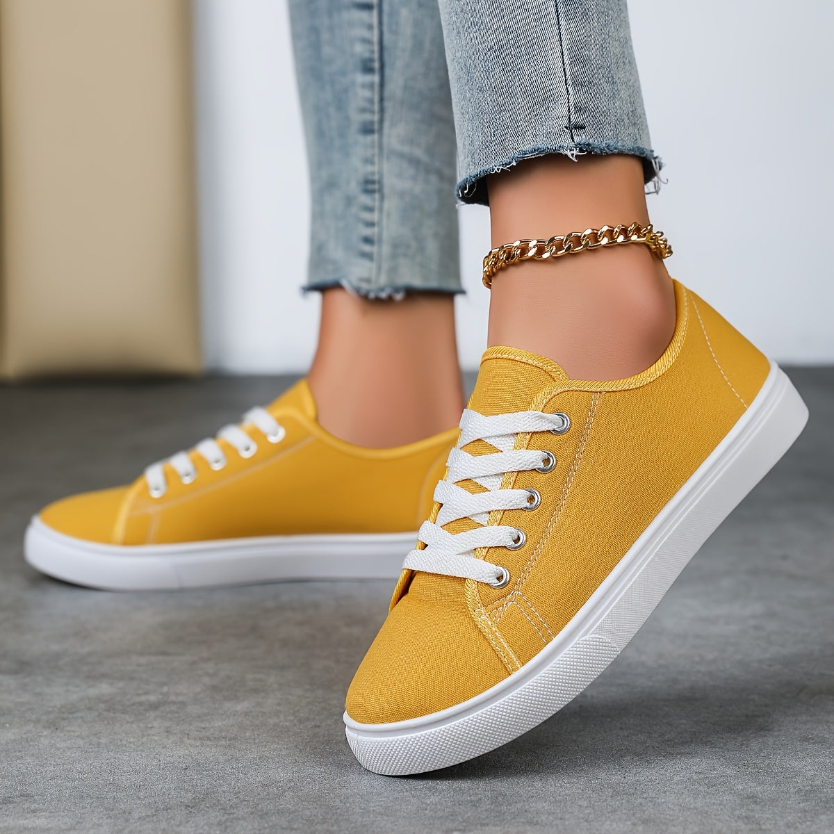 Damen Freizeit-Sneaker mit Schnürung – Bequeme Low-Top Schuhe für Alltag und Freizeit