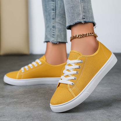 Damen Freizeit-Sneaker mit Schnürung – Bequeme Low-Top Schuhe für Alltag und Freizeit